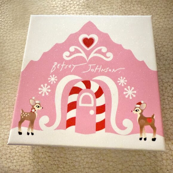 NIB Betsey Johnson Bling Gingerbread Girl Christmas Lights Drop Earrings - Picture 6 of 6